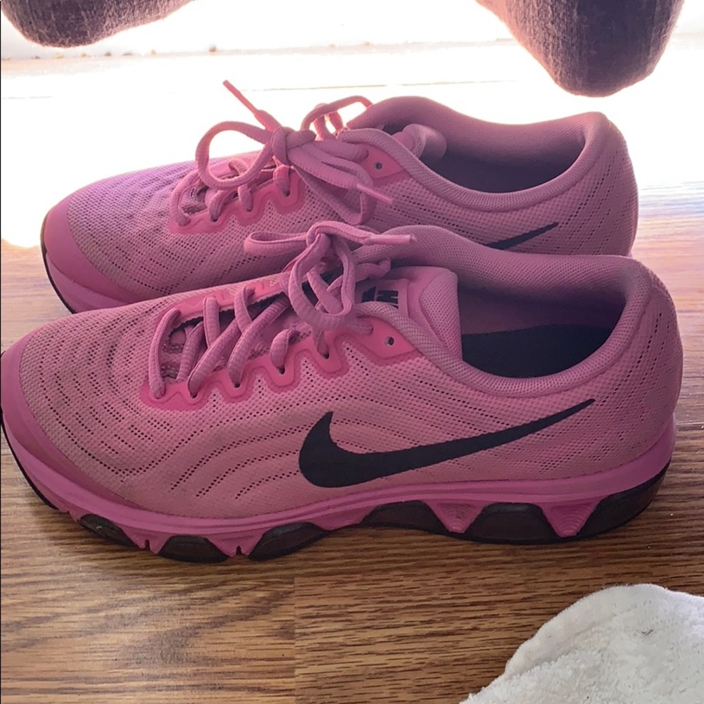 Nike pink/black sole sneakers